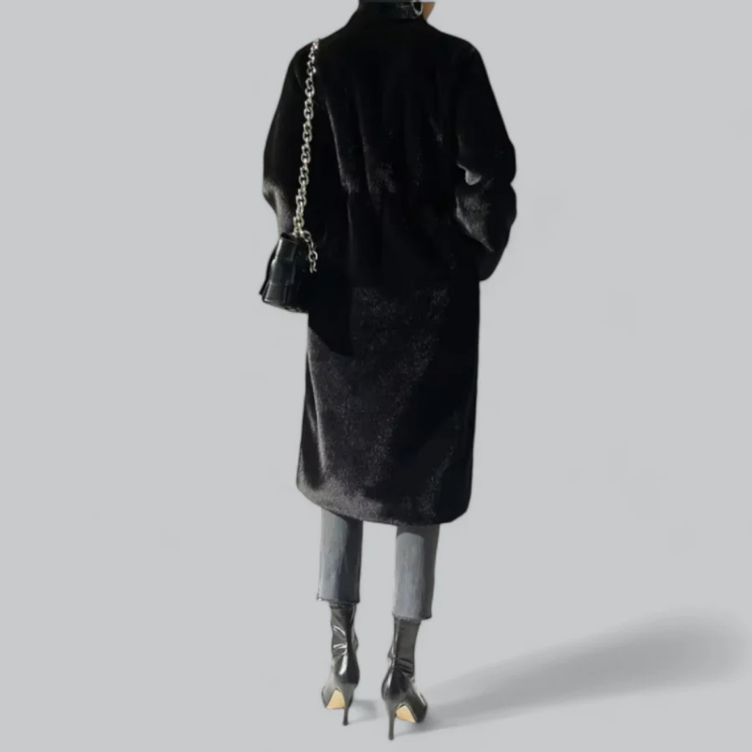 Damen - Langer schwarzer Trenchcoat - Schmale Passform - Klassischen Stil - Zeitloses für jede Garderobe