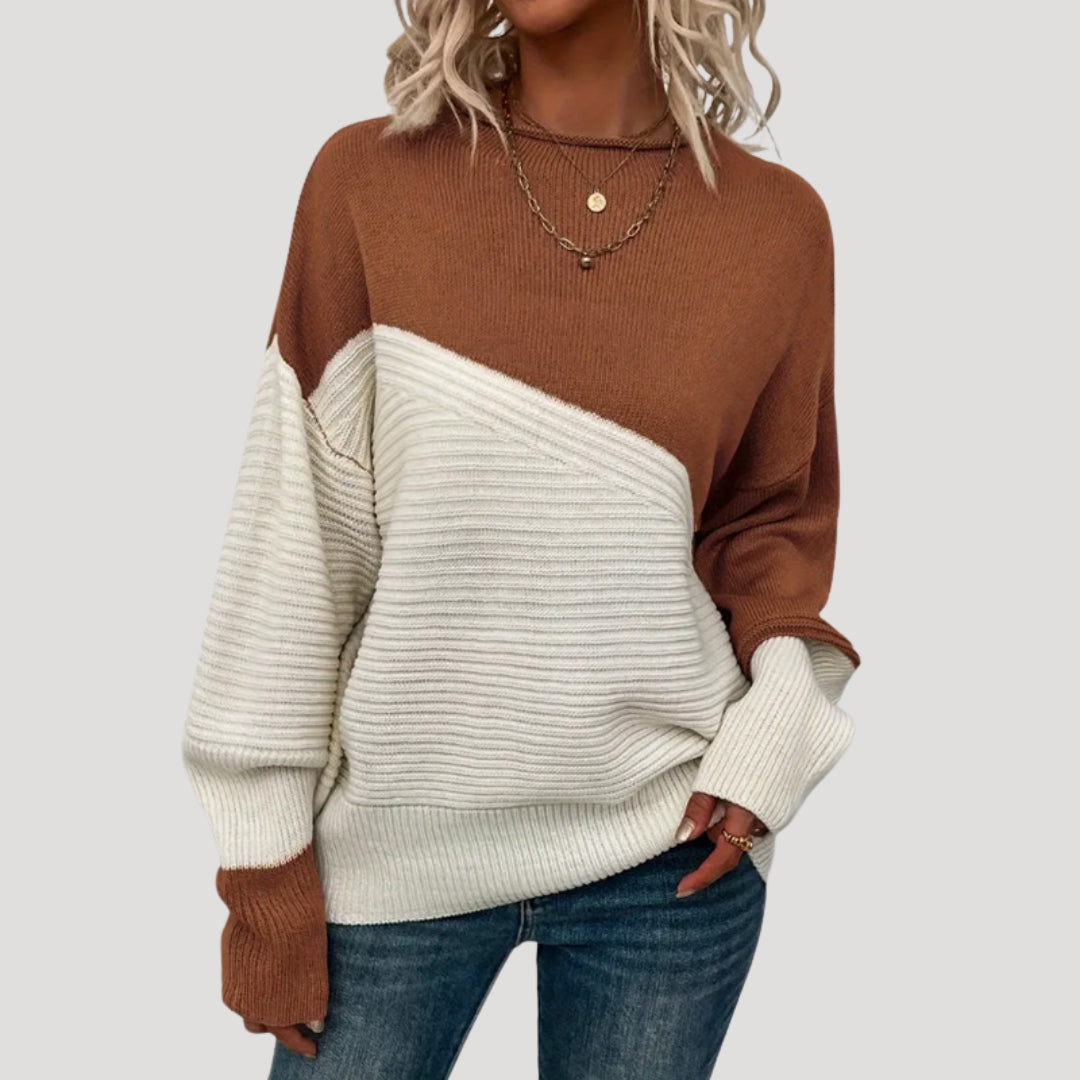 Damen - Gestrickter Übergröße Winterpullover - Weicher Stoff -  Bequemer Schnitt - Ideal für die kalte Jahreszeit