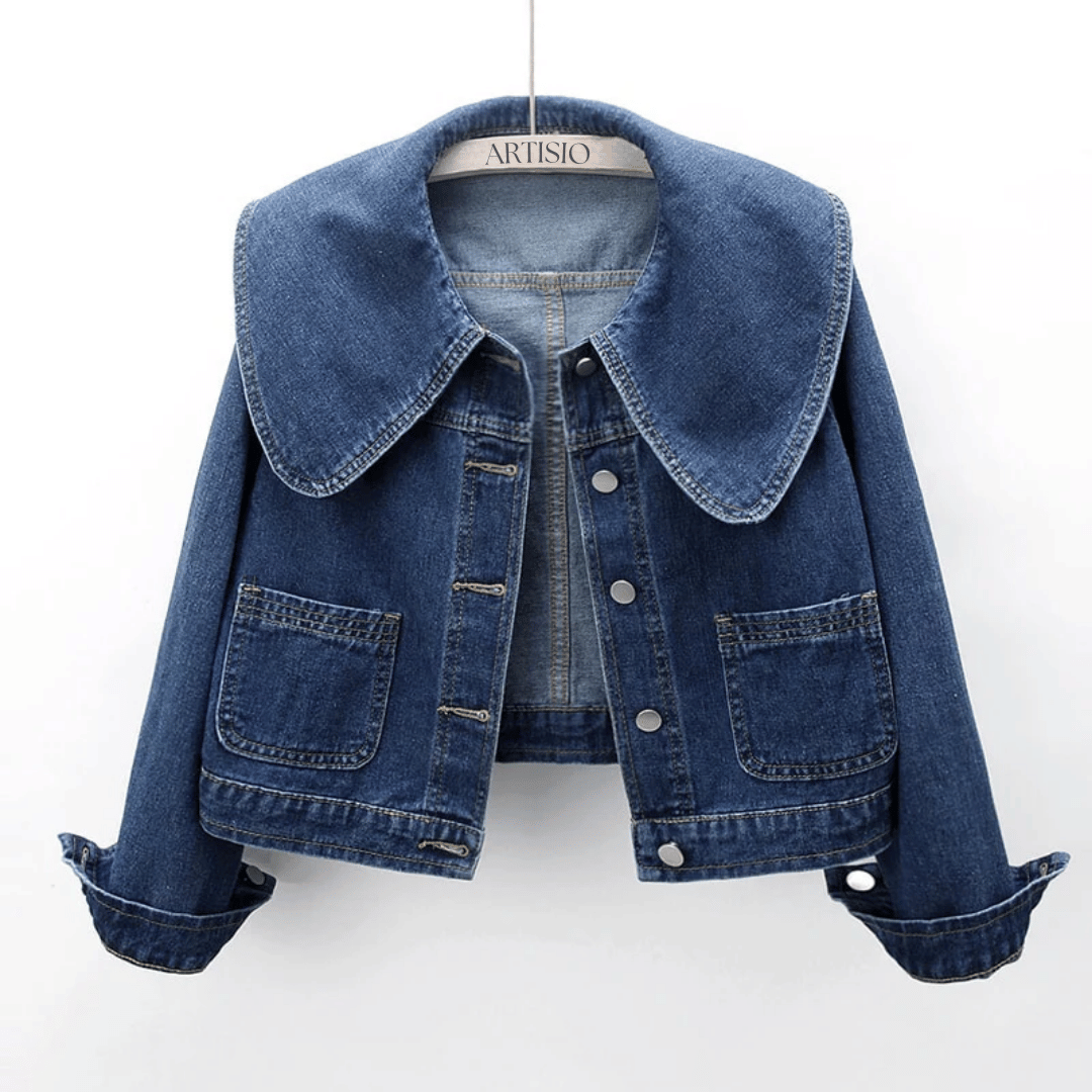 Damen - Jacke - Denim - Vintage-Stil mit Matrosenkragen - Stilvolle und trendige Oberbekleidung