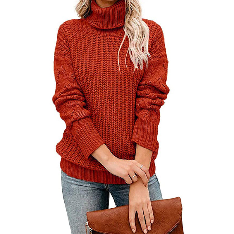 Damen - Rollkragenpullover - Grobstrick - Bequemer, gemütlicher Stil für kühle Tage