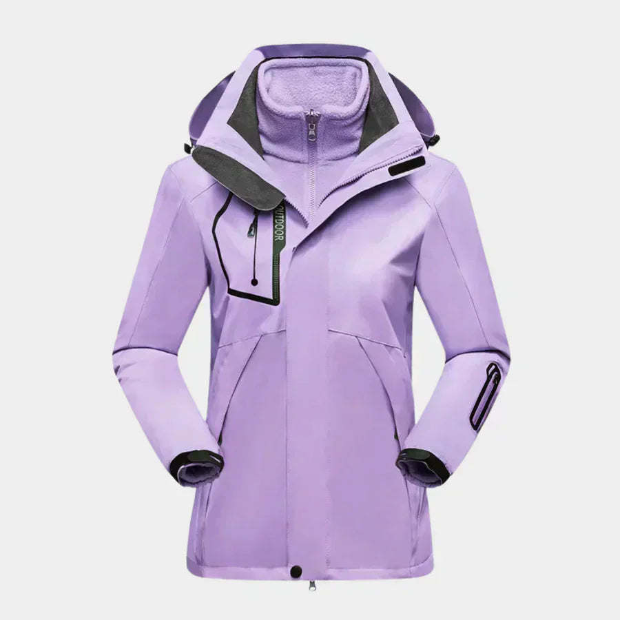 Damen - Multifunktionale Langarm Skijacke - Wetterfest & Stylisch - Perfekt für Outdoor-Aktivitäten