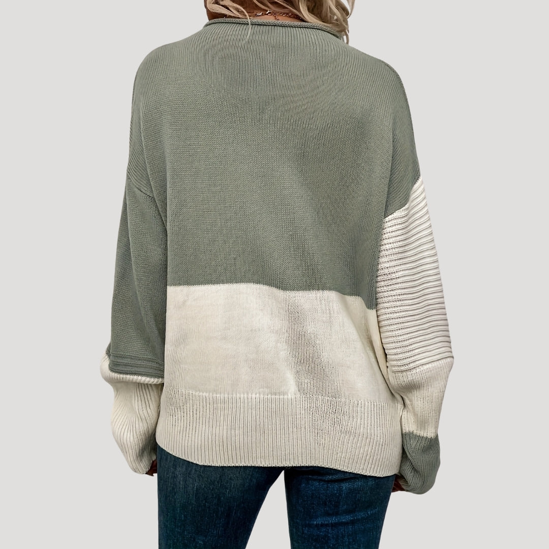 Damen - Gestrickter Übergröße Winterpullover - Weicher Stoff -  Bequemer Schnitt - Ideal für die kalte Jahreszeit