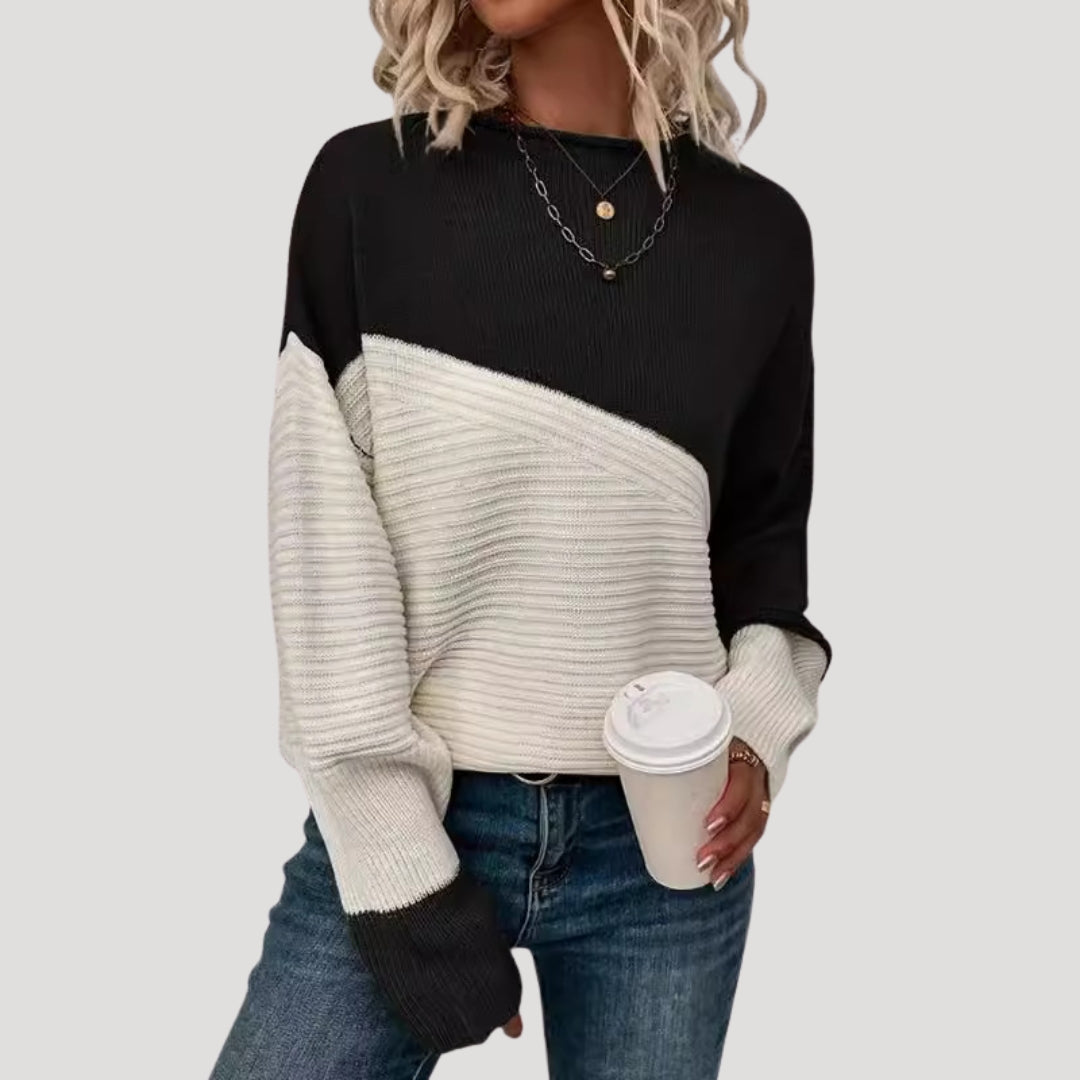 Damen - Gestrickter Übergröße Winterpullover - Weicher Stoff -  Bequemer Schnitt - Ideal für die kalte Jahreszeit