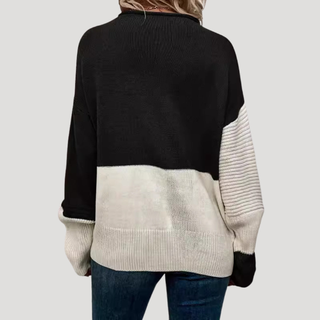 Damen - Gestrickter Übergröße Winterpullover - Weicher Stoff -  Bequemer Schnitt - Ideal für die kalte Jahreszeit