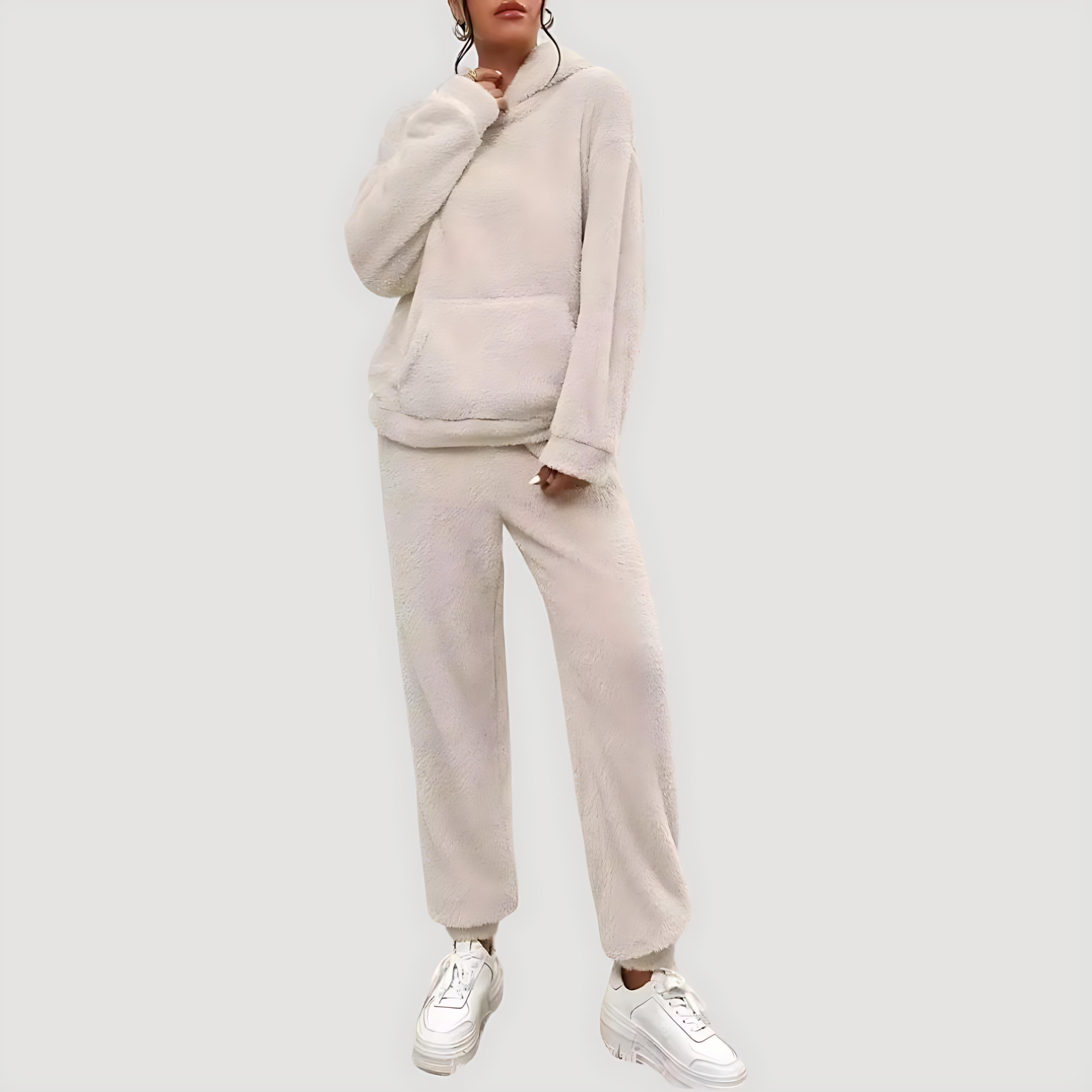 Damen - Fleece Loungewear Set - Bequem & Warm - Winter Trainingsanzug