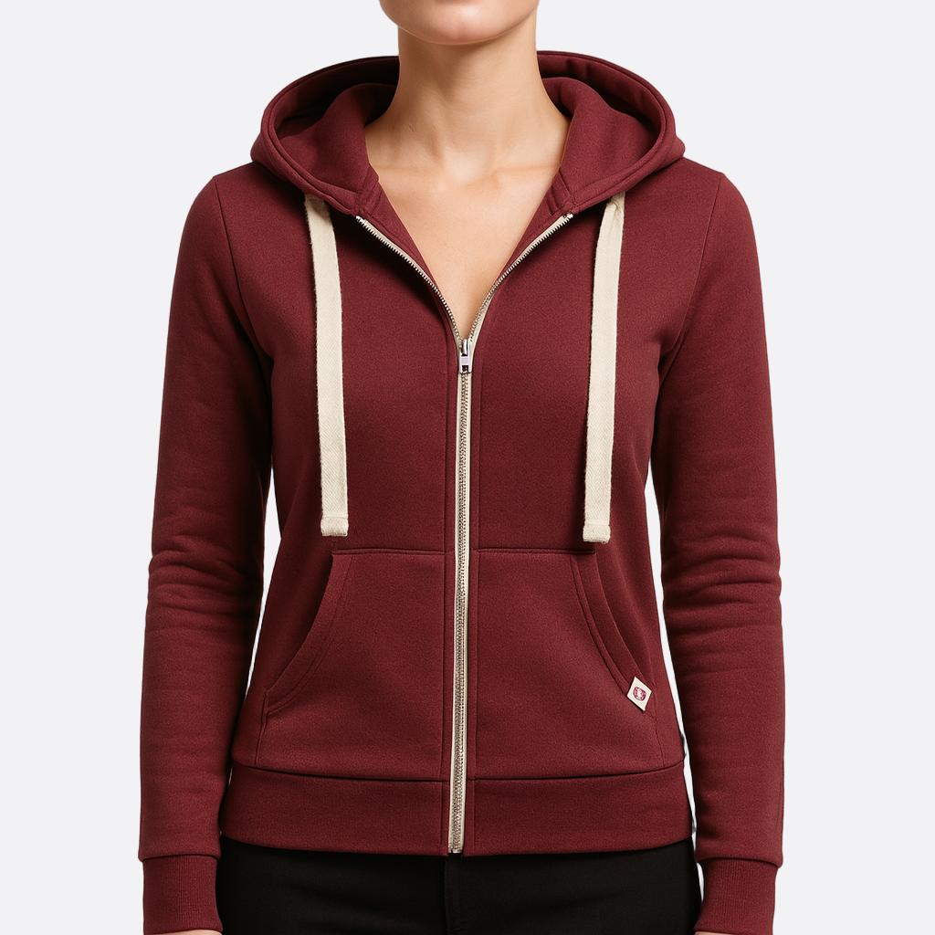 Damen - Gemütlicher Zip-Up Hoodie - Weiches Material - Modischer Stil - Ideal für Freizeitlooks