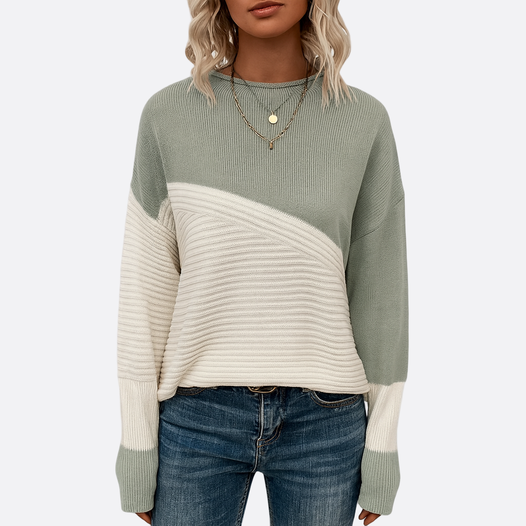 Damen - Gestrickter Übergröße Winterpullover - Weicher Stoff -  Bequemer Schnitt - Ideal für die kalte Jahreszeit