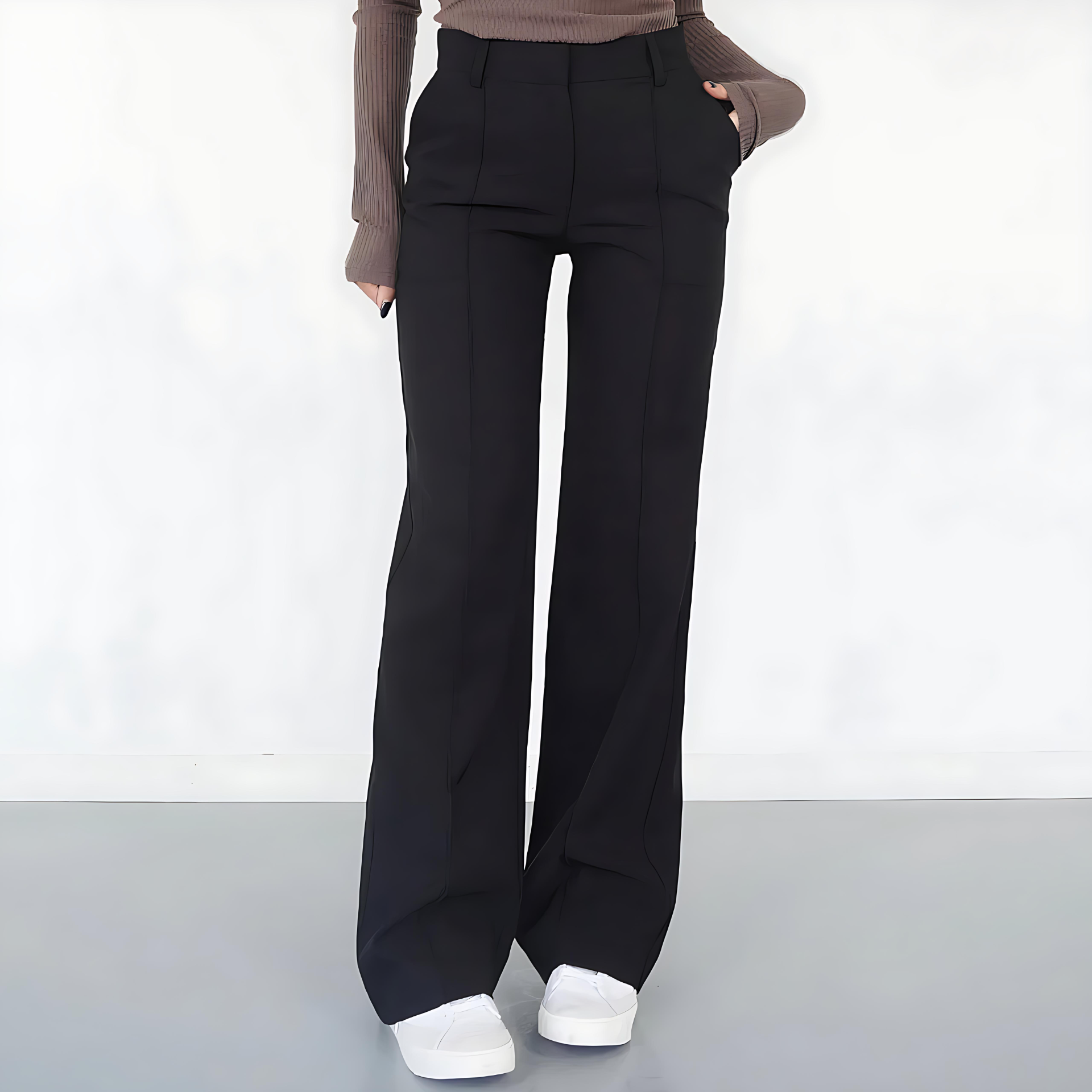 Damen - Hochtaillierte Hose - Geradem Bein - Eleganter, bequemer Schnitt - Perfekt für jede Gelegenheit