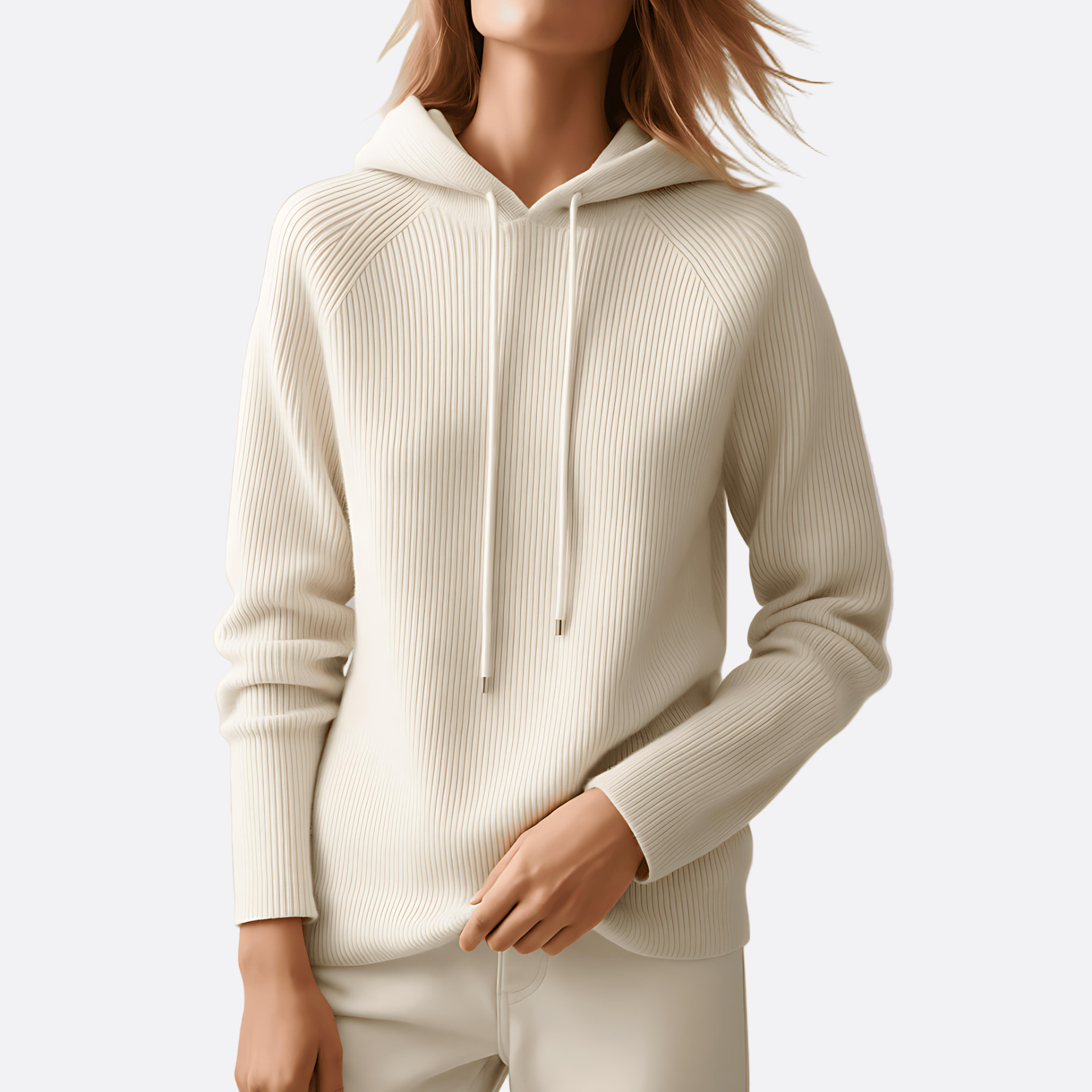 Damen - Kapuzenpullover - Entspannter Passform - Weicher Rippenstrick für ultimativen Komfort