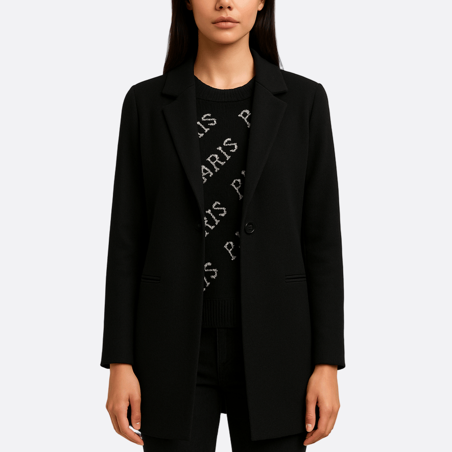 Damen - Klassischer mittellanger Mantel - Wollmischung - Eleganter Wintermantel für stilvolle Auftritte