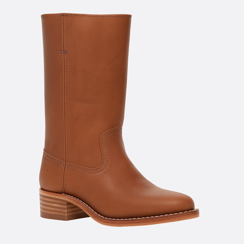 Damen - Kniehohe Stiefel - Runder Spitze - Stacked Heel - Modische Stiefel für jeden Anlass