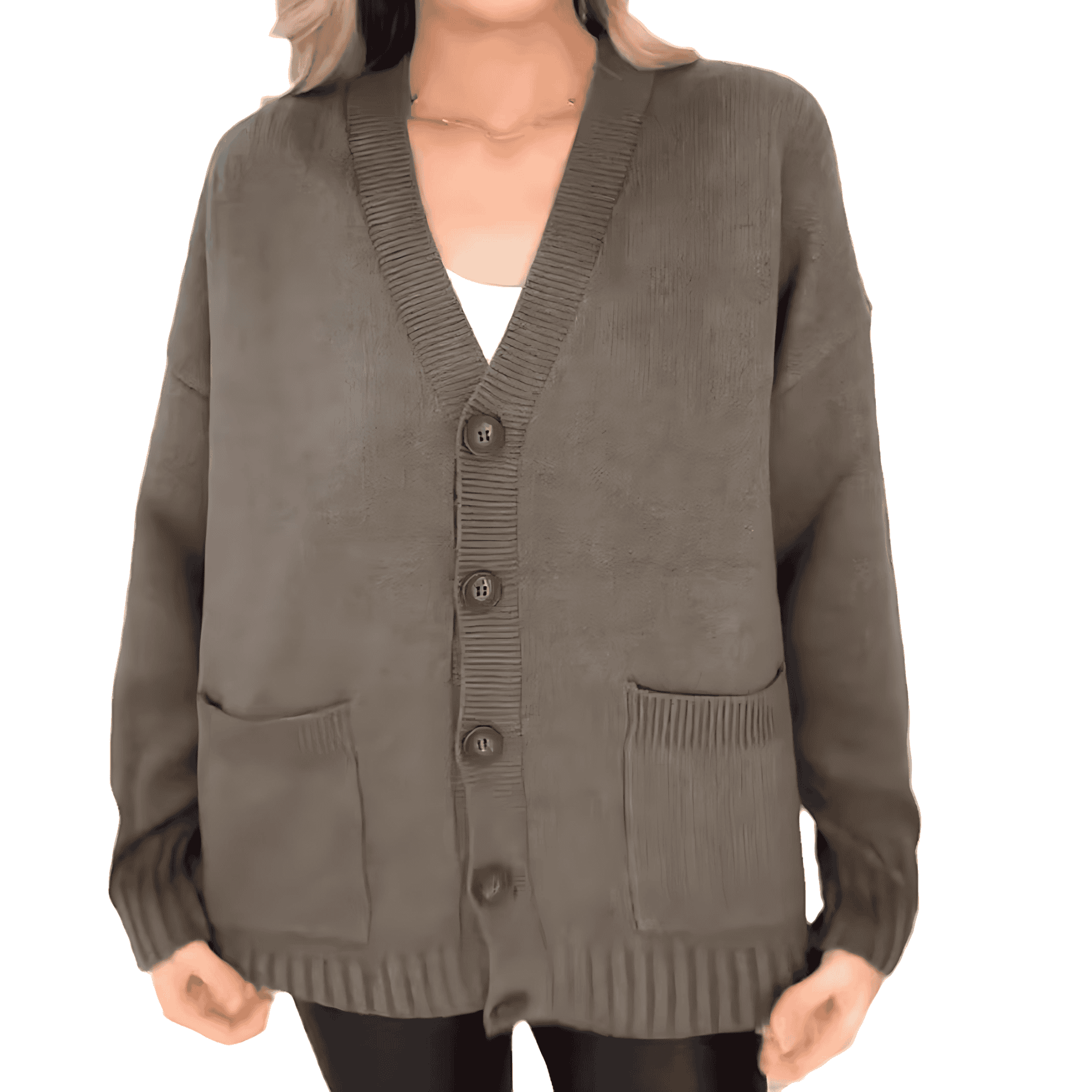 Damen - Kuschelige Strickjacke - Modernes Design mit Knöpfen - Bequem und Stilvoll für jeden Anlass