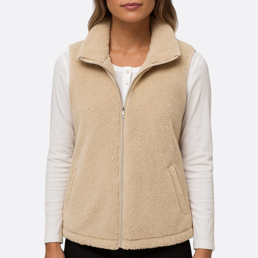 Damen - Kuschelige Zip-Weste - Weichem Material - Stilvoller Komfort für jeden Anlass