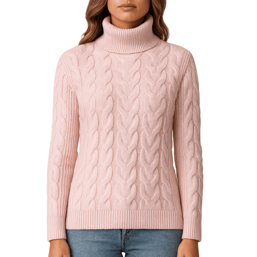 Damen - Kuscheliger Strickpullover - Rollkragen - Weicher Komfort - Perfekt für kalte Tage