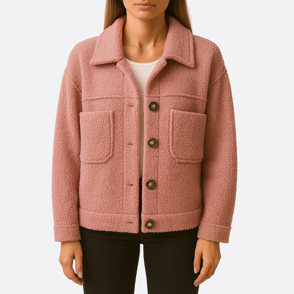 Damen - Langärmliger Teddy Mantel - Kuscheliger Winter Stoff - Perfekter Winterstil für Gemütlichkeit