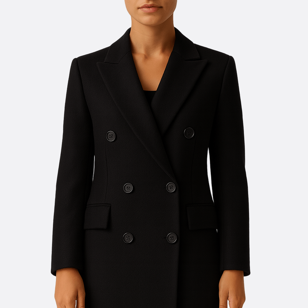Damen - Langer taillierter Mantel - Wollmischung -  Eleganten Stil - Perfekt für kalte Tage