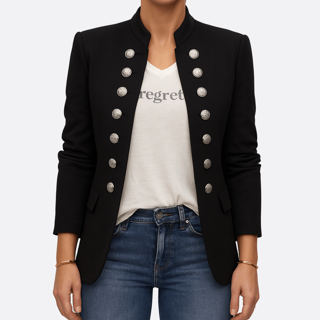 Damen - Maßgeschneiderte Schlanke Passform Jacke - Wollmischung - Zweireiher - Eleganter Look für jeden Anlass