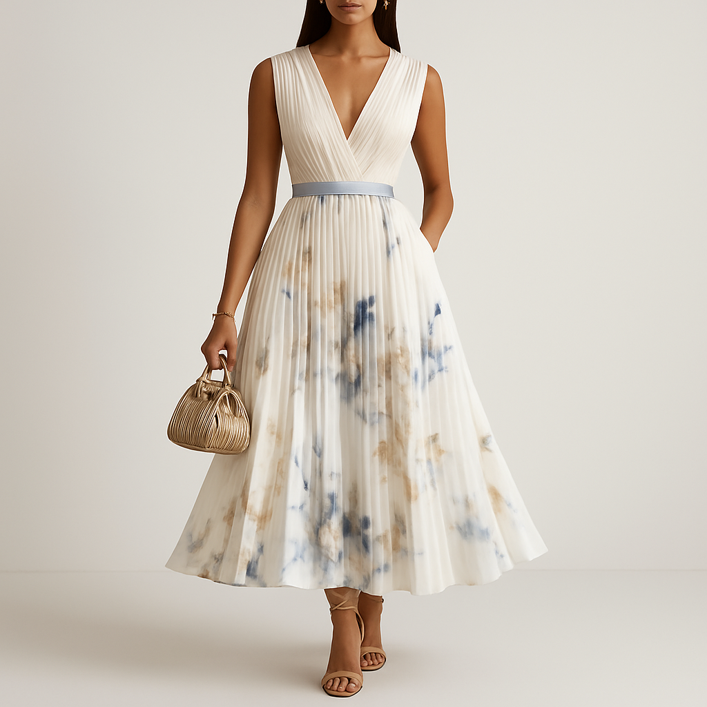 Damen - Elegantes Blumen-Zeremonie Kleid - Leichte polyester-chiffon - Ideal für besondere Anlässe und Feierlichkeiten