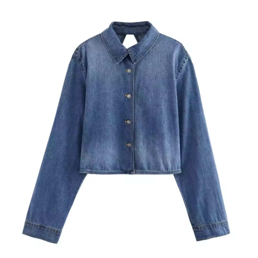 Damen - Rückenfreie Jacke - Langen Ärmeln - Modisches Design für jeden Anlass - Trendy und bequem