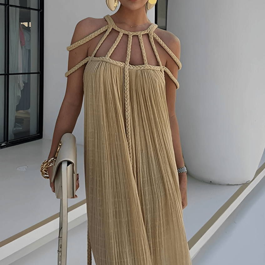 Damen - Elegantes Kleid - Weicher Stoff - Klassisches Freizeit Design - Perfekt für jeden Anlass - Stilvoll und Bequem