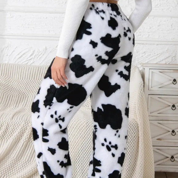 Damen - Gemütliche Hose mit Druck - Fleece - Weich und Bequem - Perfekt für Entspannung und Freizeit