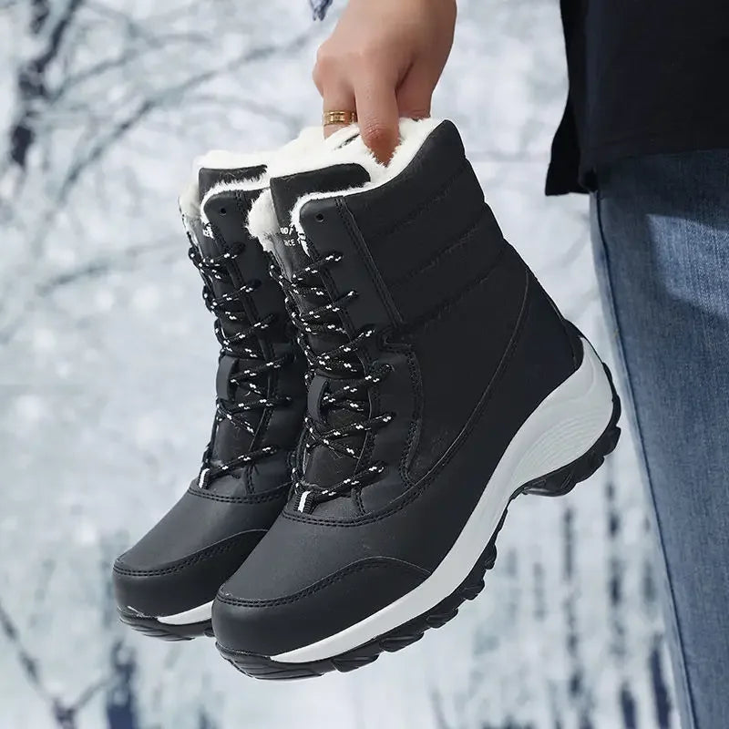 Damen - Lässige Plateau-Schneestiefel - Warm und Stylisch - Perfekt für Winterabenteuer