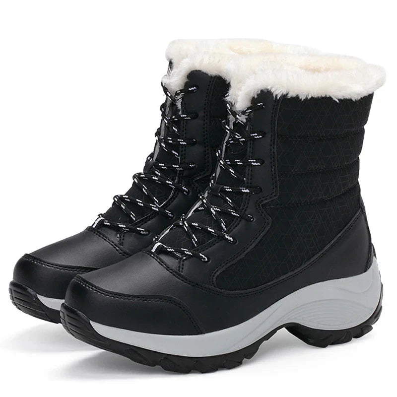 Damen - Lässige Plateau-Schneestiefel - Warm und Stylisch - Perfekt für Winterabenteuer