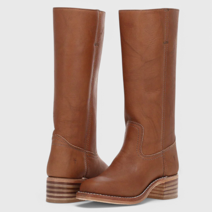 Damen - Kniehohe Stiefel - Runder Spitze - Stacked Heel - Modische Stiefel für jeden Anlass