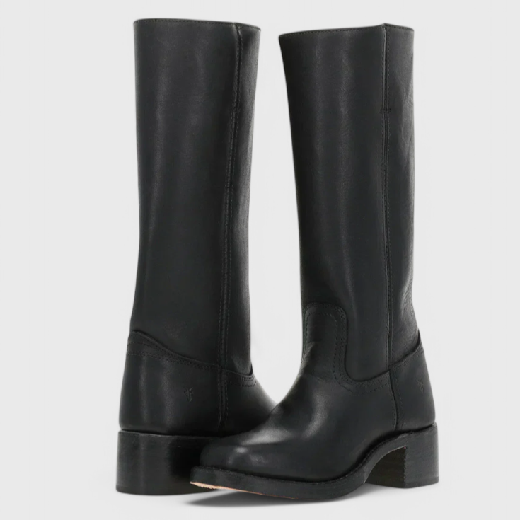Damen - Kniehohe Stiefel - Runder Spitze - Stacked Heel - Modische Stiefel für jeden Anlass