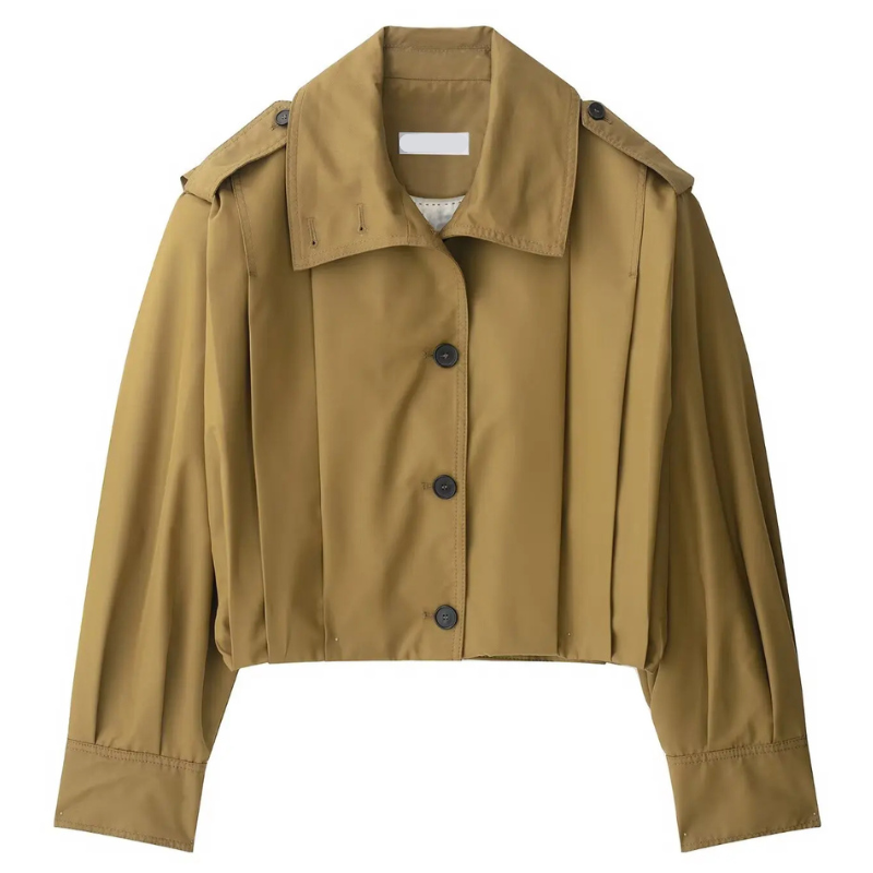 Damen - Gekürzte Jacke - Lockerer Passform - Knopfmanschetten - Stilvoll und Bequem für jeden Anlass