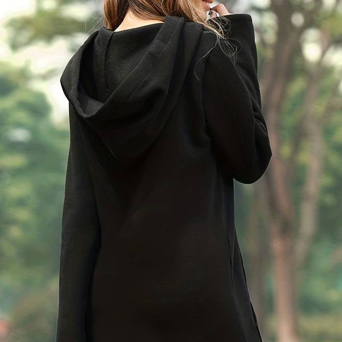 Damen - Langer Kapuzenpullover - Weicher Stoff - Stilvolles Design - Ideal für jeden Anlass