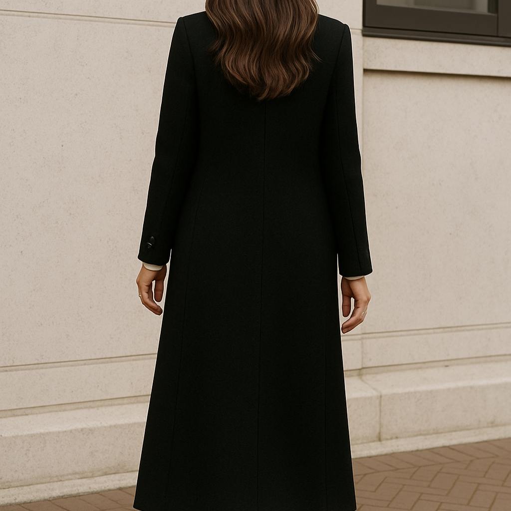 Damen - Langer Mantel - Hochwertigem Material - Elegante Wintermode - Stilvolle Winterkleidung