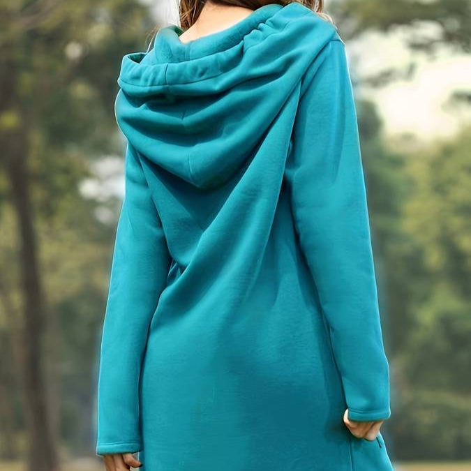 Damen - Langer Kapuzenpullover - Weicher Stoff - Stilvolles Design - Ideal für jeden Anlass