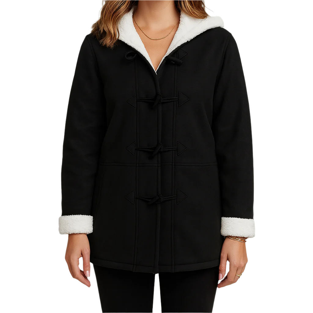 Damen - Fleecejacke - Leichtes Design - Integrierte Kapuze - Winter Style mit Kapuze