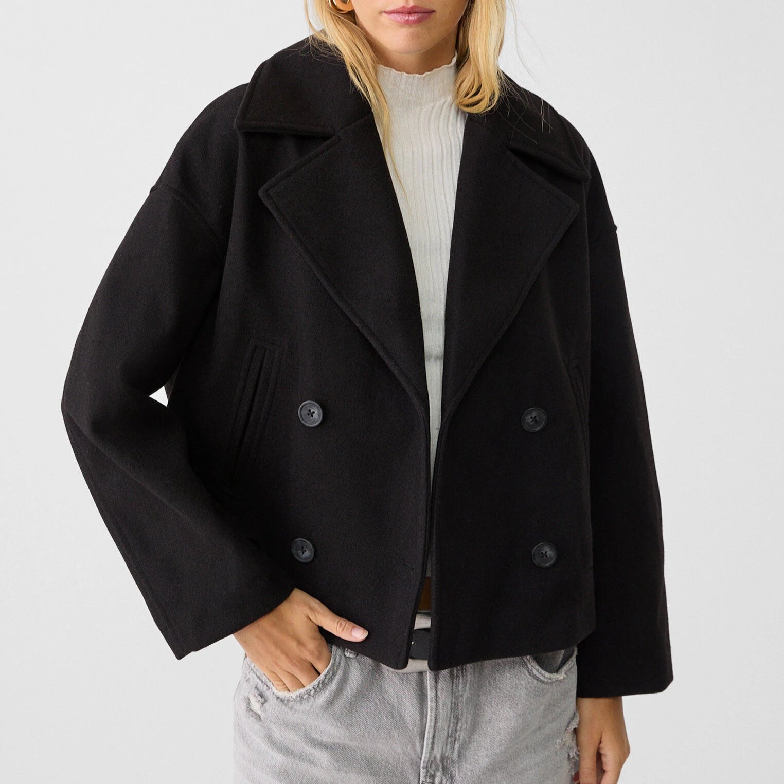 Damen - Kurze Jacke - Zweireihiger Stil - Elegante und Modische Jacke für Jeden Anlass