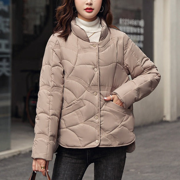 Damen - Leichter Daunenmantel - Gesteppter  - Hüftlänge - Komfortabel und Stilvoll für Jede Gelegenheit