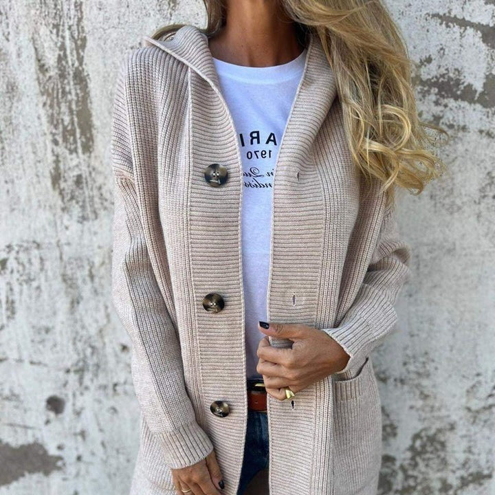 Damen - Lange Strickjacke - Wolle - Entspannte Passform für Stil und Komfort