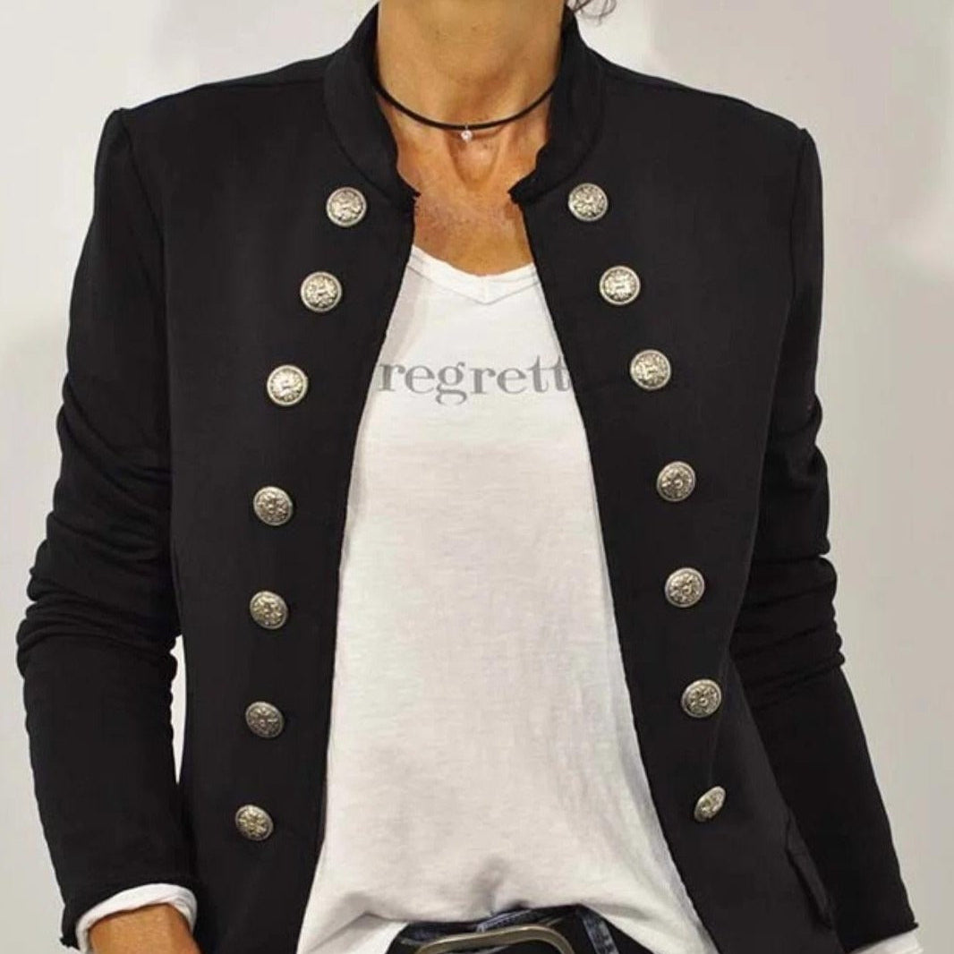 Damen - Maßgeschneiderte Schlanke Passform Jacke - Wollmischung - Zweireiher - Eleganter Look für jeden Anlass