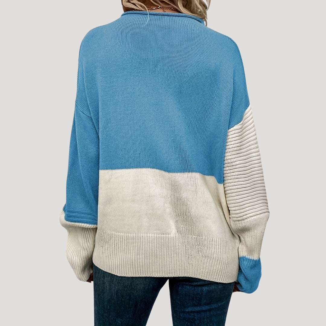 Damen - Gestrickter Übergröße Winterpullover - Weicher Stoff -  Bequemer Schnitt - Ideal für die kalte Jahreszeit