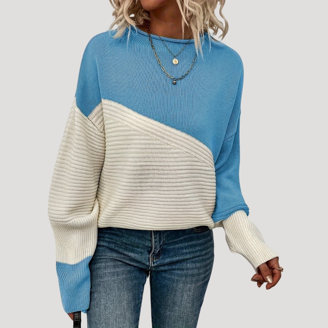 Damen - Gestrickter Übergröße Winterpullover - Weicher Stoff -  Bequemer Schnitt - Ideal für die kalte Jahreszeit