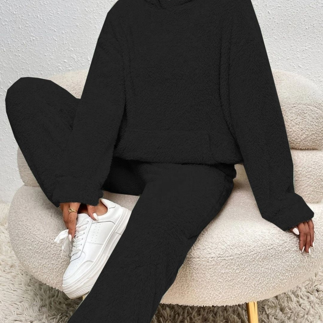 Damen - Fleece Loungewear Set - Bequem & Warm - Winter Trainingsanzug