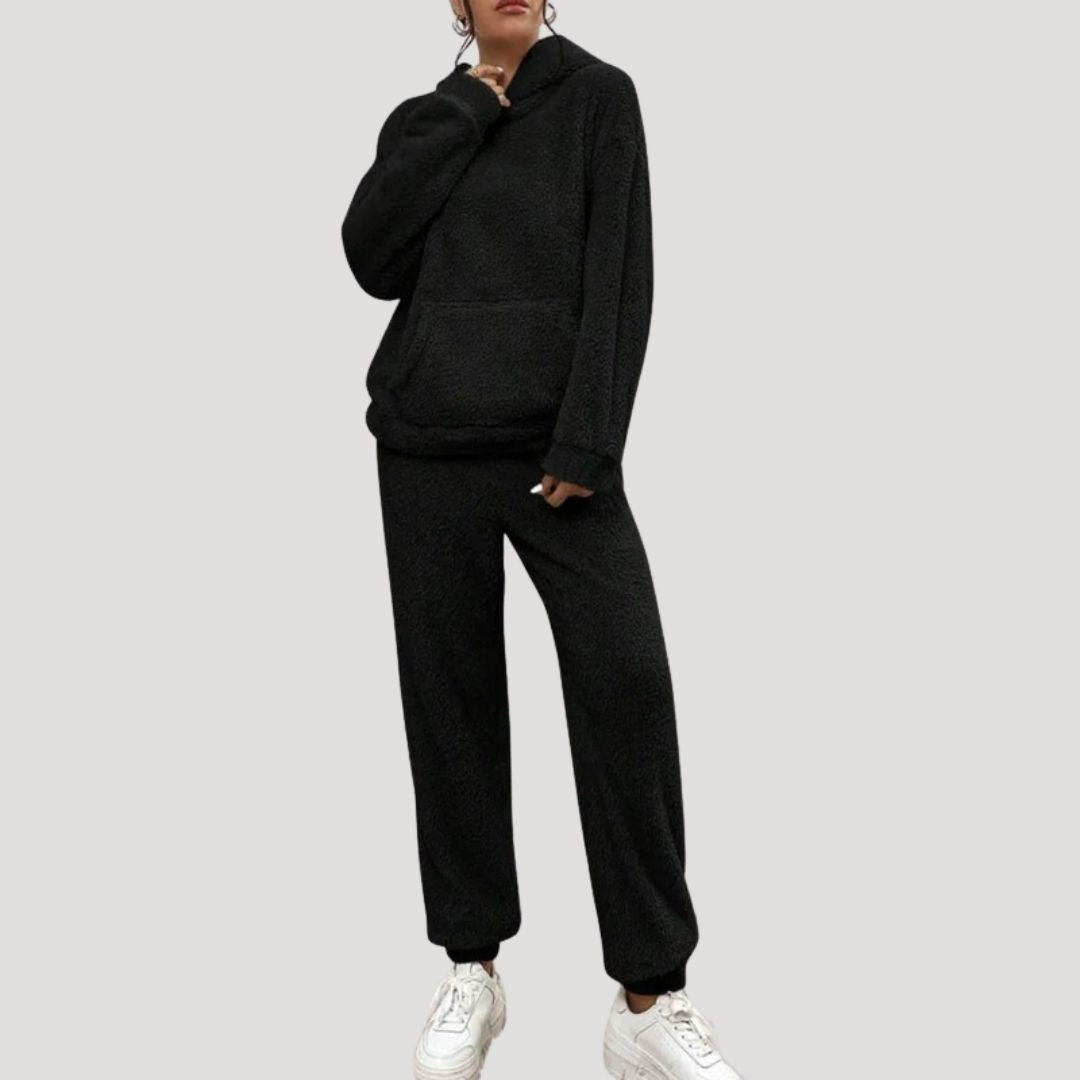 Damen - Fleece Loungewear Set - Bequem & Warm - Winter Trainingsanzug