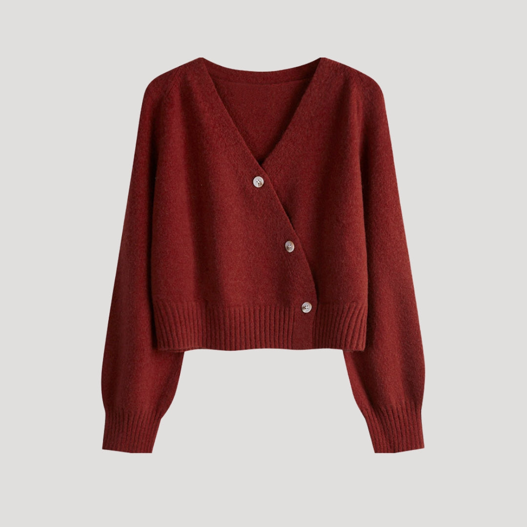Damen - Strickjacke mit V-Ausschnitt - Weichen Stricktextur - Gemütlich & stylisch - Vielseitige Knöpfen-Jacke