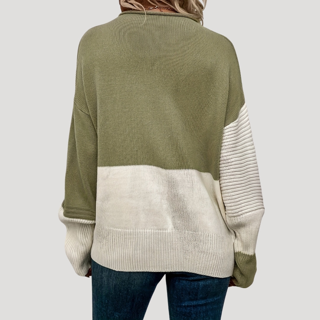 Damen - Gestrickter Übergröße Winterpullover - Weicher Stoff -  Bequemer Schnitt - Ideal für die kalte Jahreszeit