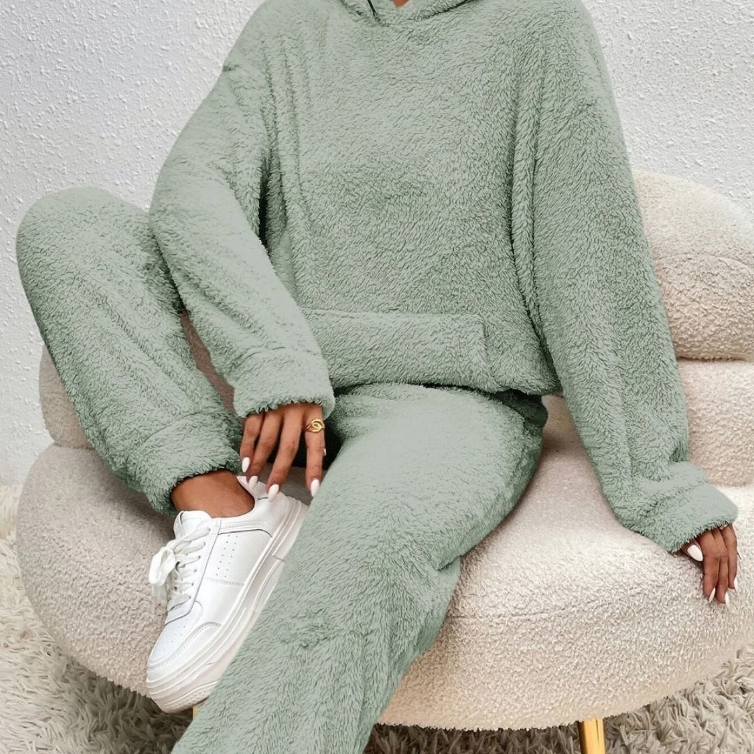 Damen - Fleece Loungewear Set - Bequem & Warm - Winter Trainingsanzug