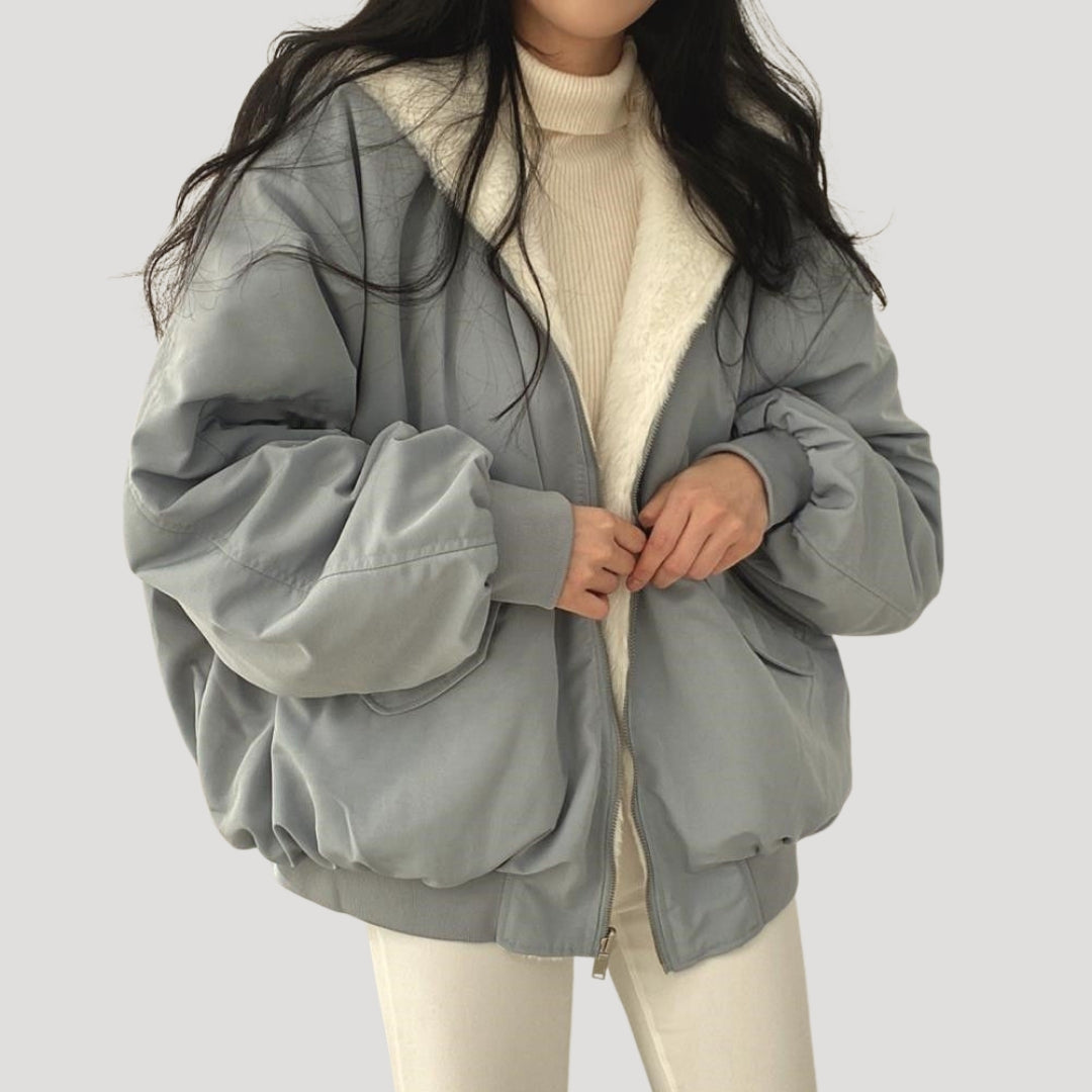 Damen - Teddy Mantel Jacke - Sherpa Fleece - Gemütlicher Winter Style für kalte Tage