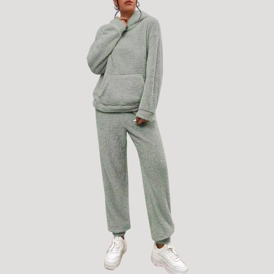 Damen - Fleece Loungewear Set - Bequem & Warm - Winter Trainingsanzug