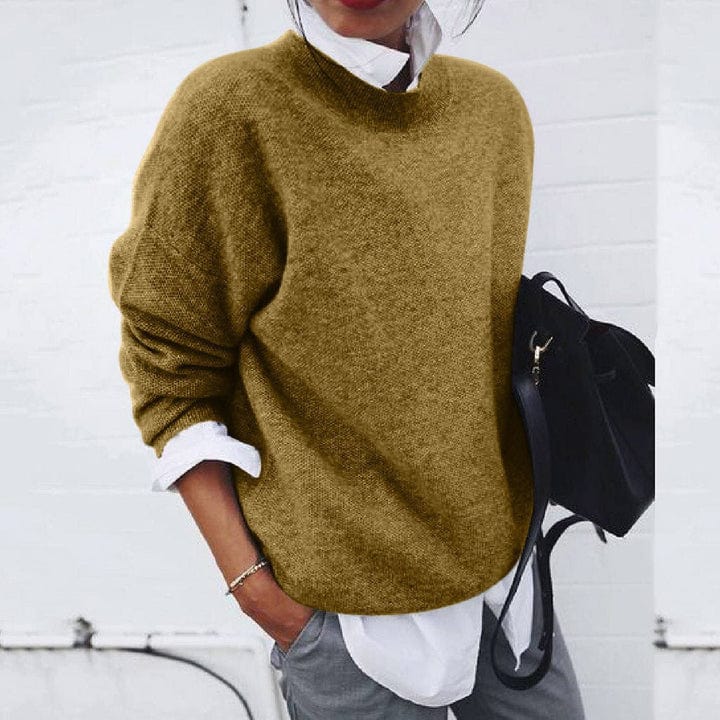 Damen - Strickpullover - Weiche Strick - Rundhalsausschnitt Langarm - Bequem und Stilvoll für jeden Anlass