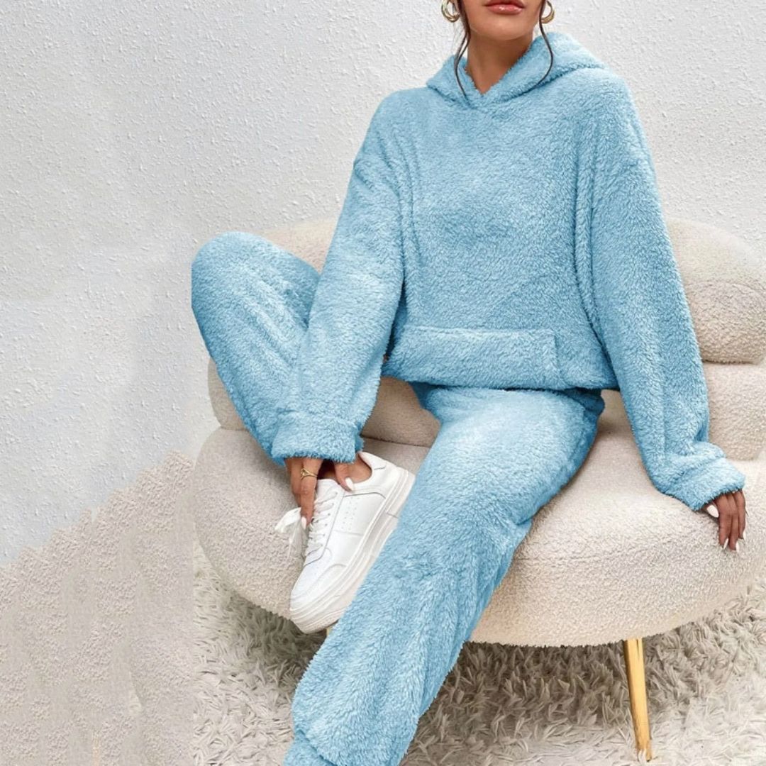 Damen - Fleece Loungewear Set - Bequem & Warm - Winter Trainingsanzug