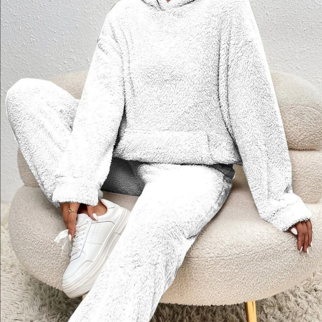 Damen - Fleece Loungewear Set - Bequem & Warm - Winter Trainingsanzug